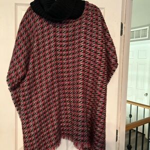 Fraas Pink and Black Poncho